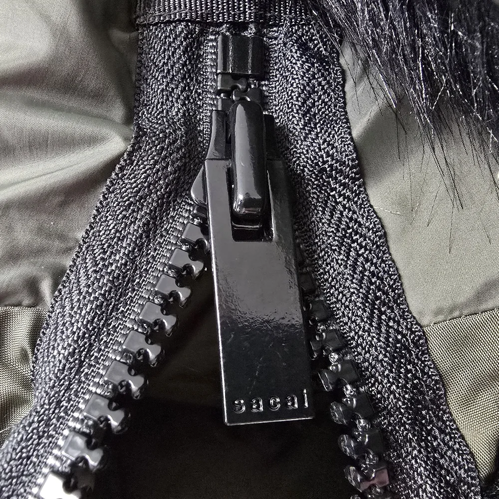 Nike Sacai Edition Down NGR Faux Gur Puffer Parka in Olive Green - Picture 9 of 14